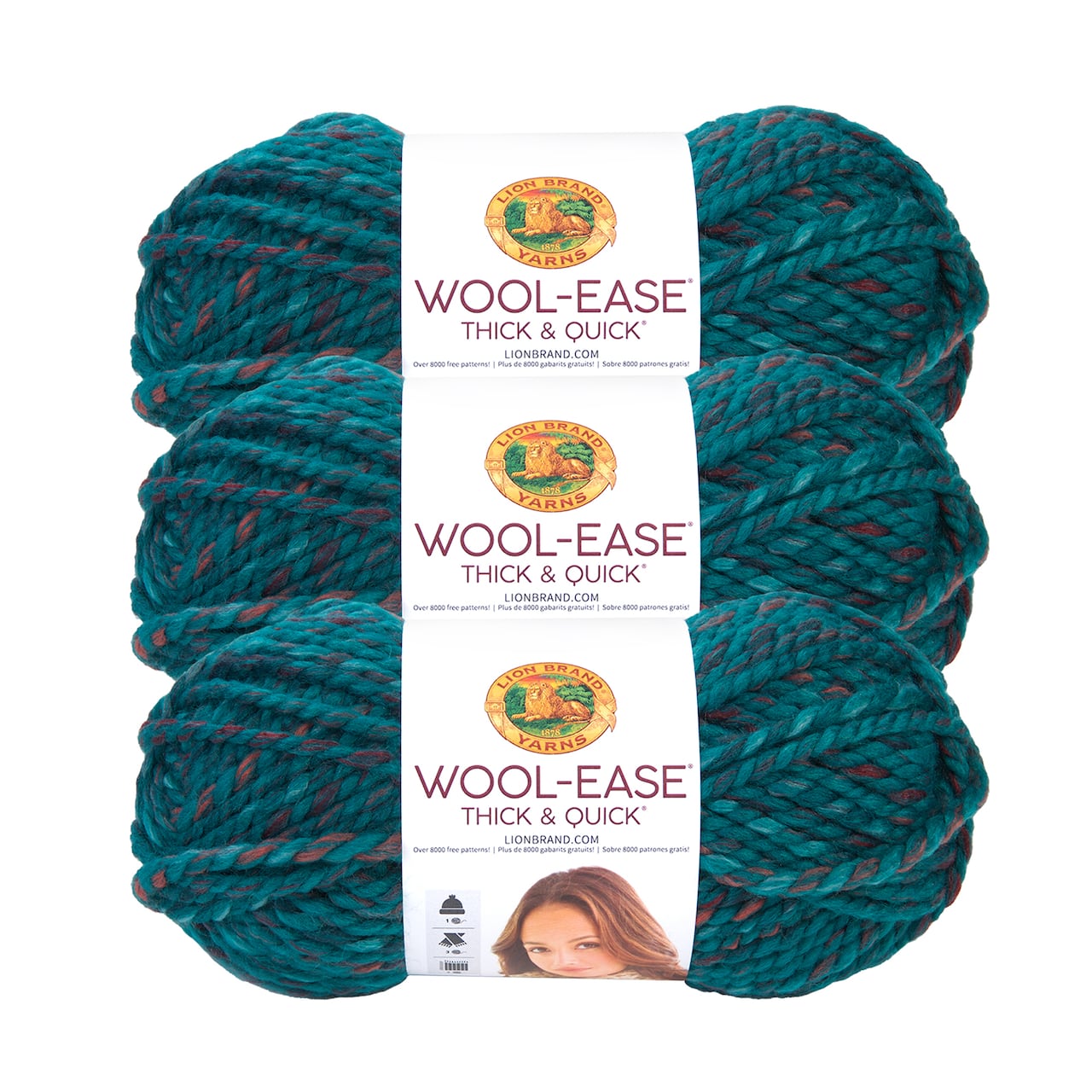 3 Pack Lion Brand® Wool-Ease® Thick & Quick® Prints & Stripes Yarn